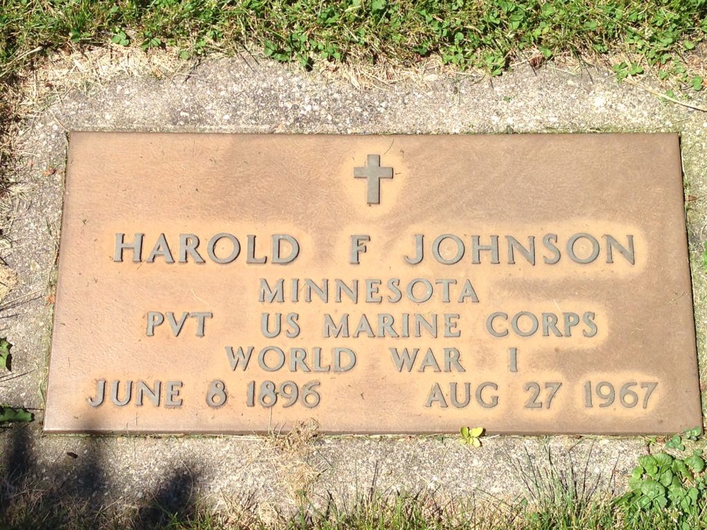 Harold F. Johnson footstone