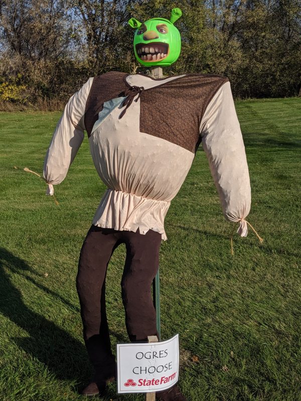 Scarecrow #5, Shrek made by Amy Christopherson State Farm.